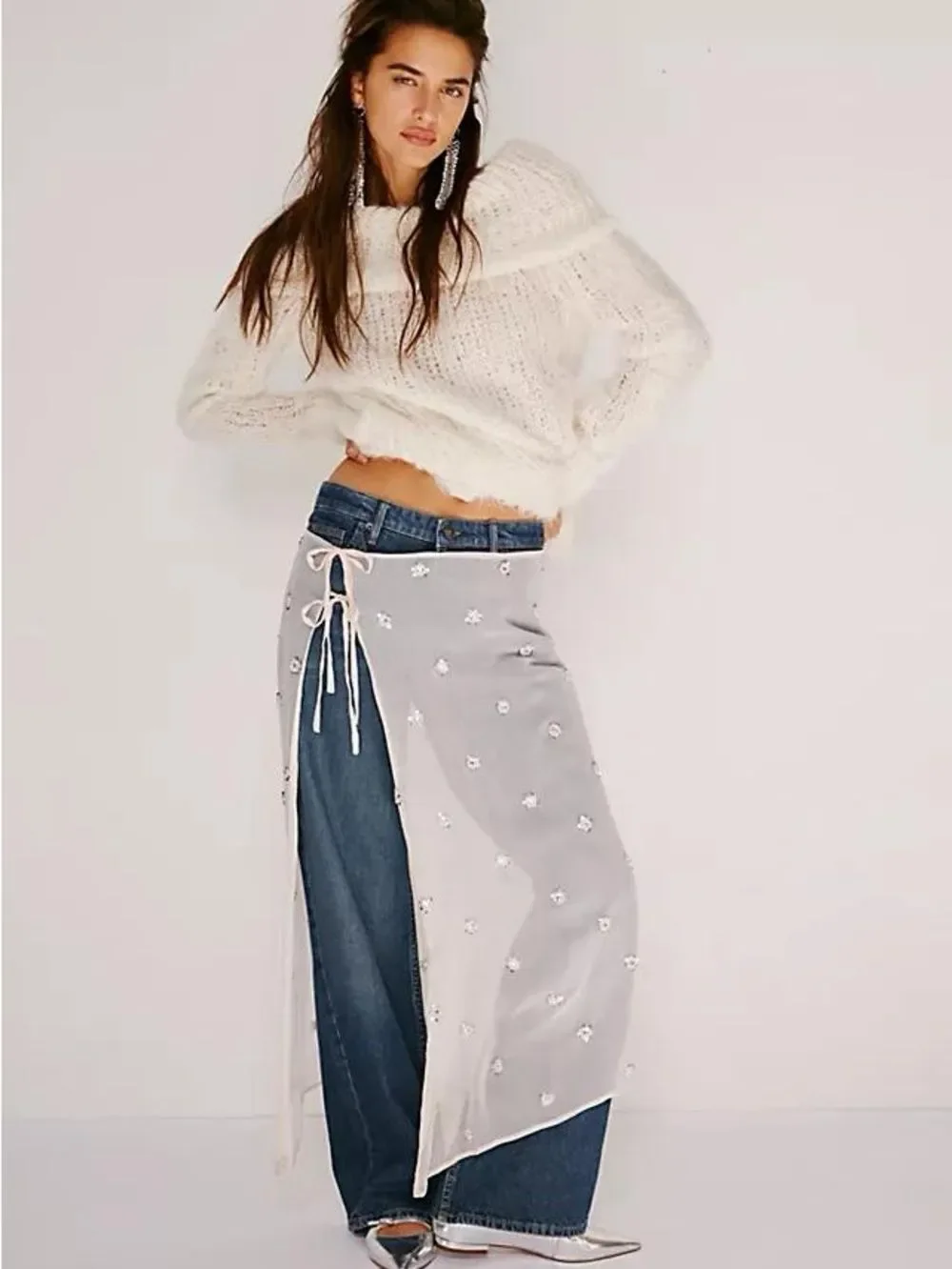 Free People Embellished Apron Sarong